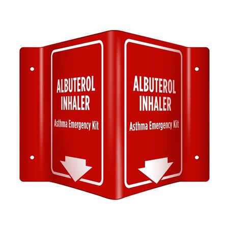 Albuterol Inhaler  Asthma Emergency Kit 3D Sign -  AEK, EN9342